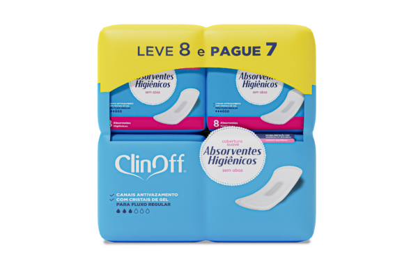 Absorvente Clin Off Sem Abas Promocional Leve 8 Pague 7 - 8 Unidades