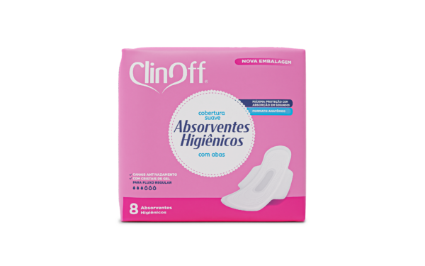 Absorvente Clin Off  Com Abas - 8 Unidades