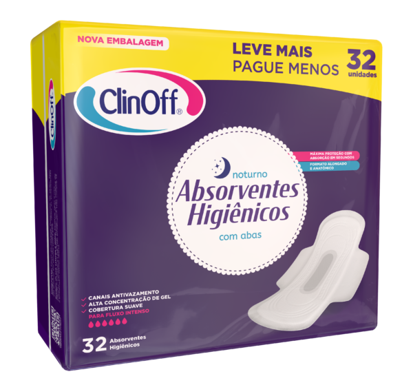 Absorvente Clin Off Noturno - 32 Unidades